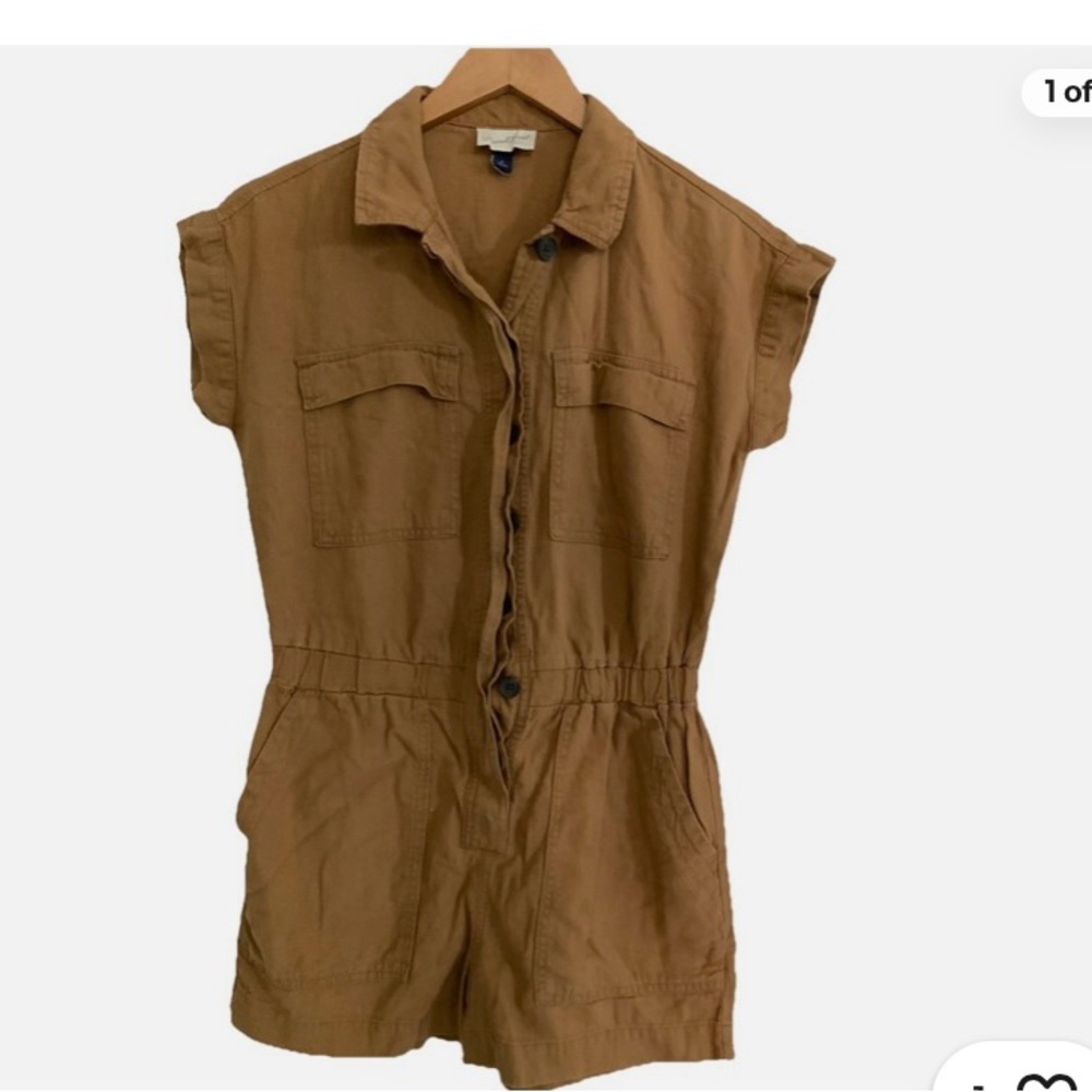 Universal Thread Brown Short-Sleeve Utility Romper